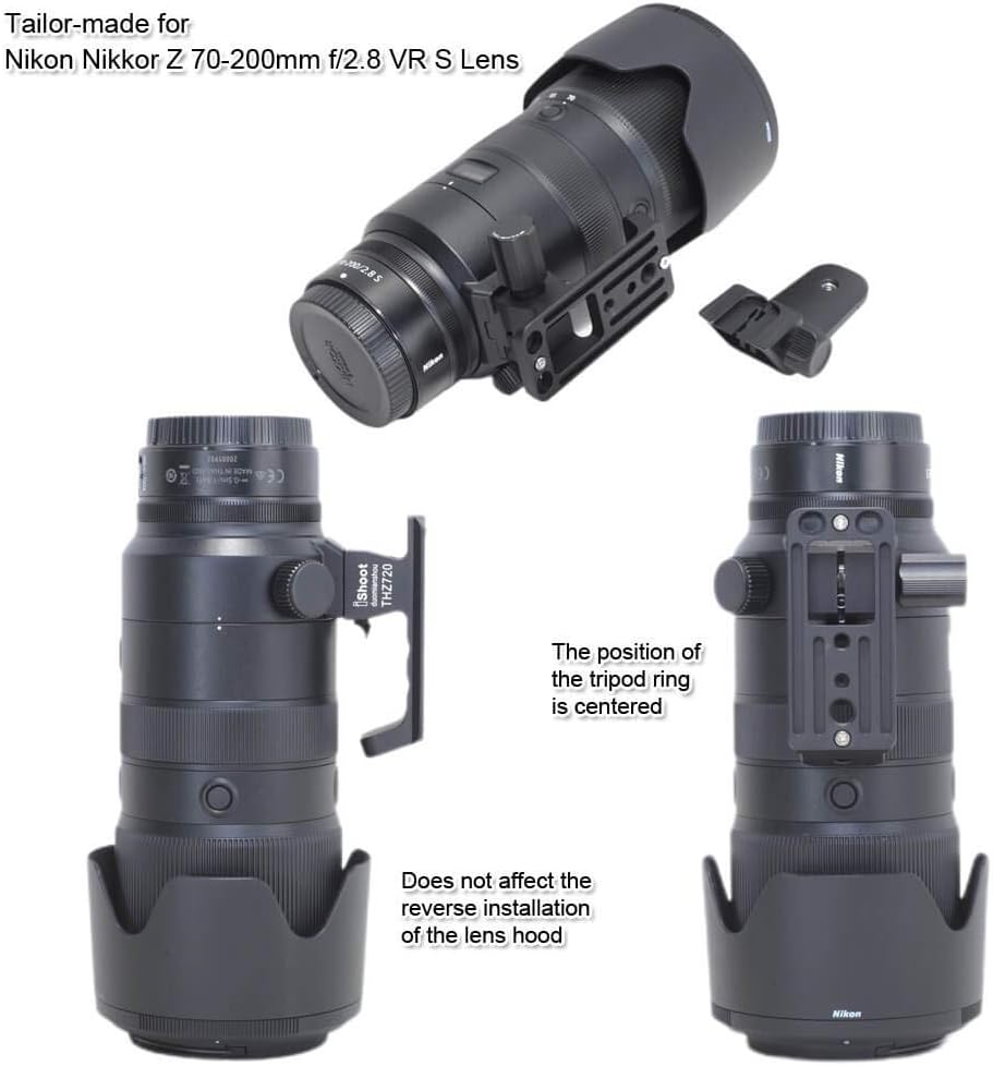 Ishoot Metal Lens Collar Foot Stand Tripod Mount Ring Base Compatible with Nikon Nikkor Z 70-200Mm F/2.8 VR S, Lens Support Holder with Arca Fit Dovetail image number 5