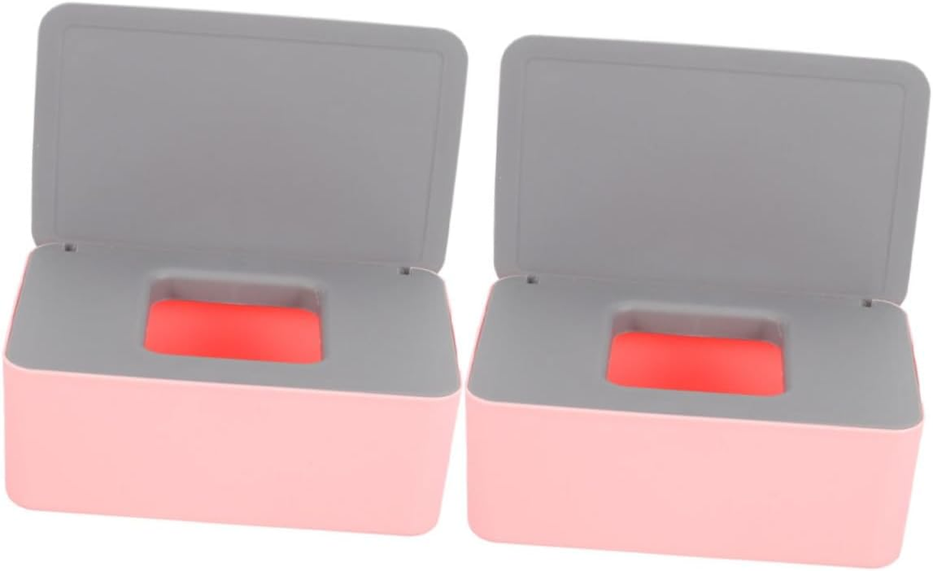 Ciieeo 2Pcs Household Wet Tissue Box Seal Portable Wet Wipes Box Wipes Dispenser Napkin Container image number 3