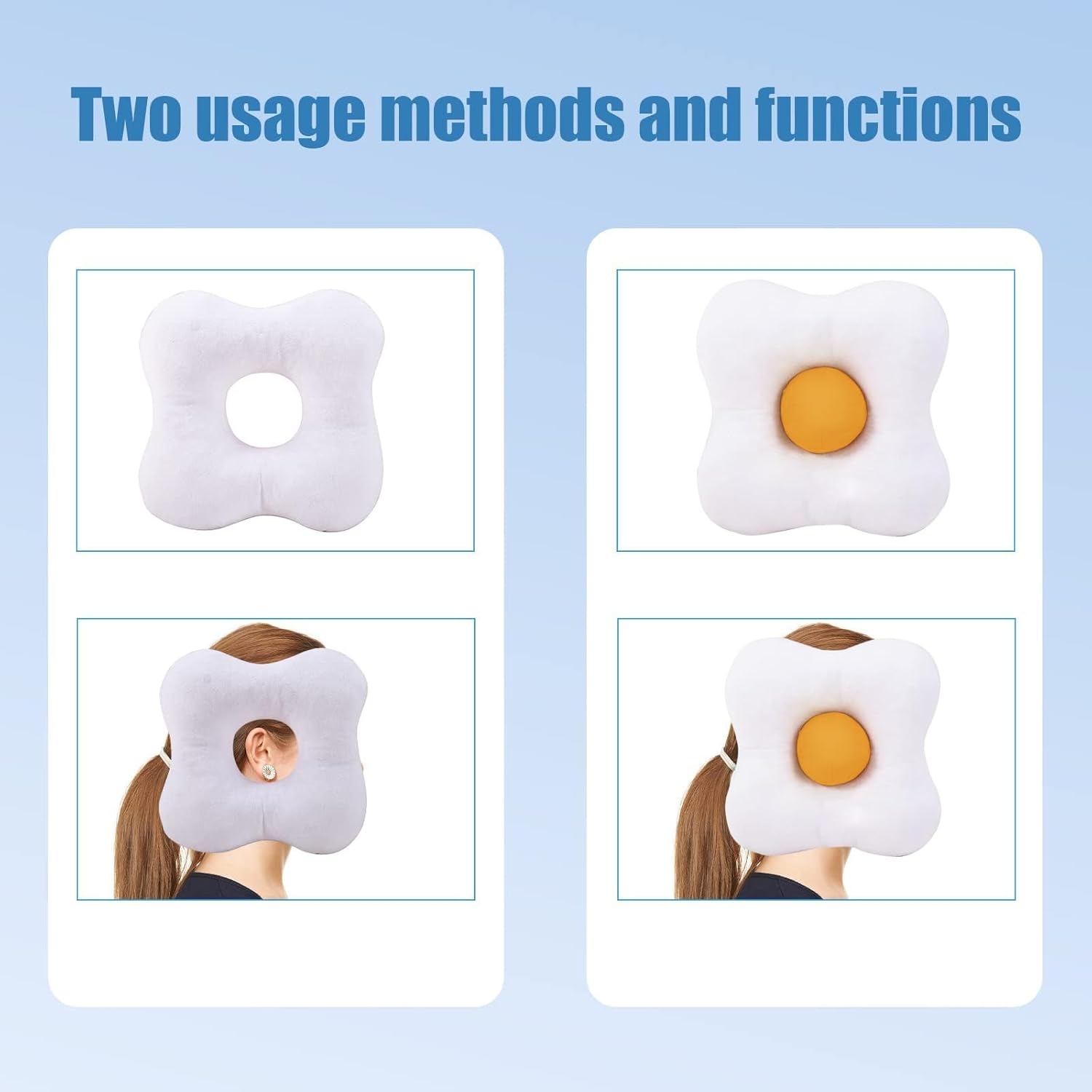 Ear Piercing Pillow, Donut Pillow for Side Sleepers, Surgery Recovery & Piercing Pillow with Hole for Pain & Pressure Relief, Soft Contoured Ear Protection Cushion image number 1