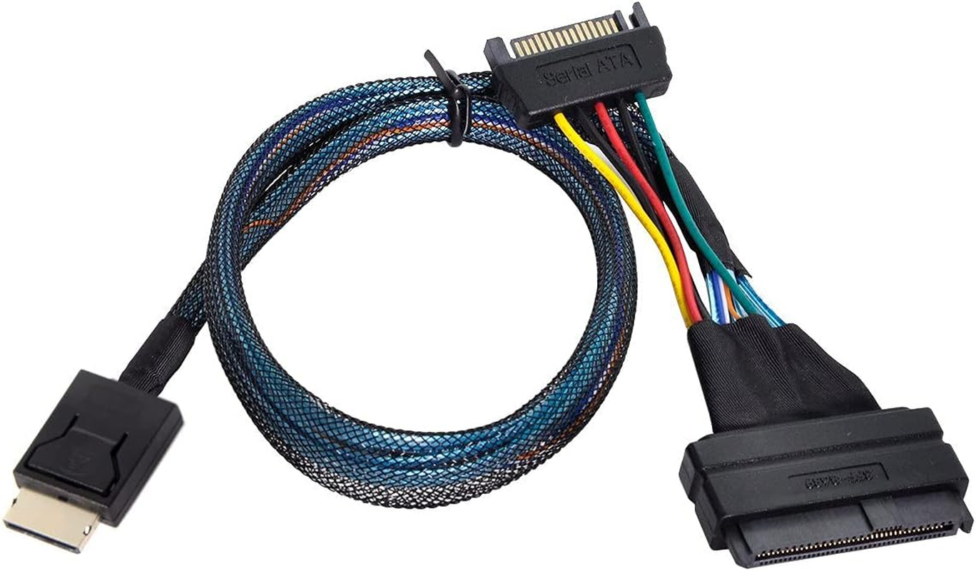 Cablecc Oculink SFF-8611 to U.2 U.3 SFF-8639 NVME Pcie Pci-Express SSD Cable for Mainboard SSD