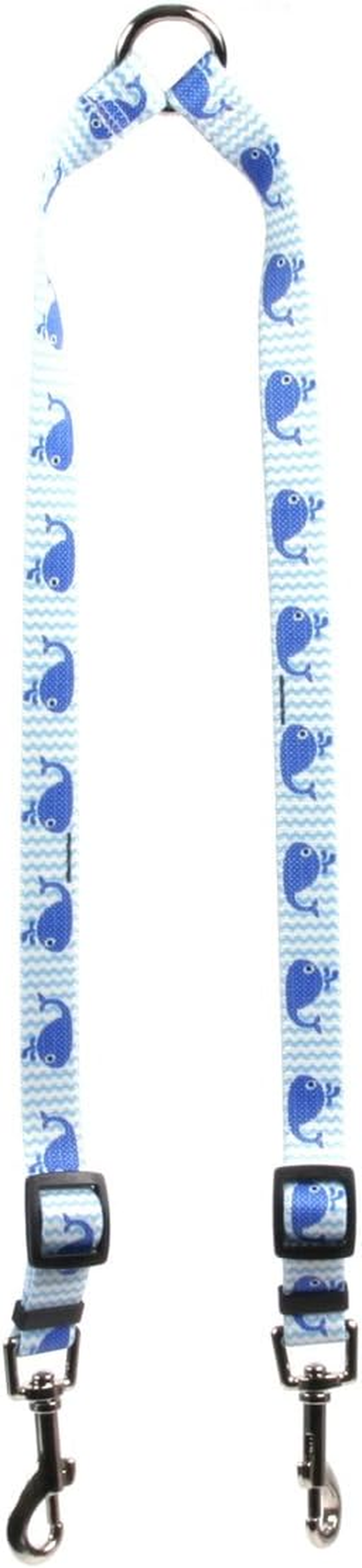 Yellow Dog Design Sweet Lil Whales Coupler Dog Leash-Size Medium-3/4 Inch Wide and 12 to 20 Inches Long