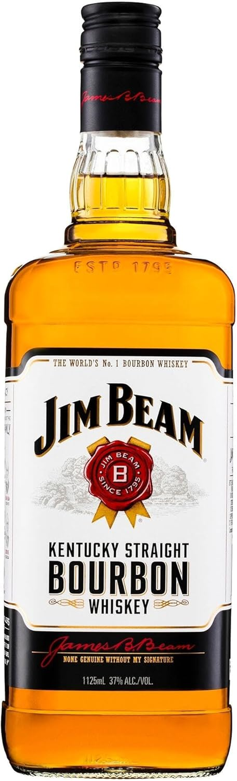 Jim Beam White Label Bourbon Whiskey 1.125L Bottle