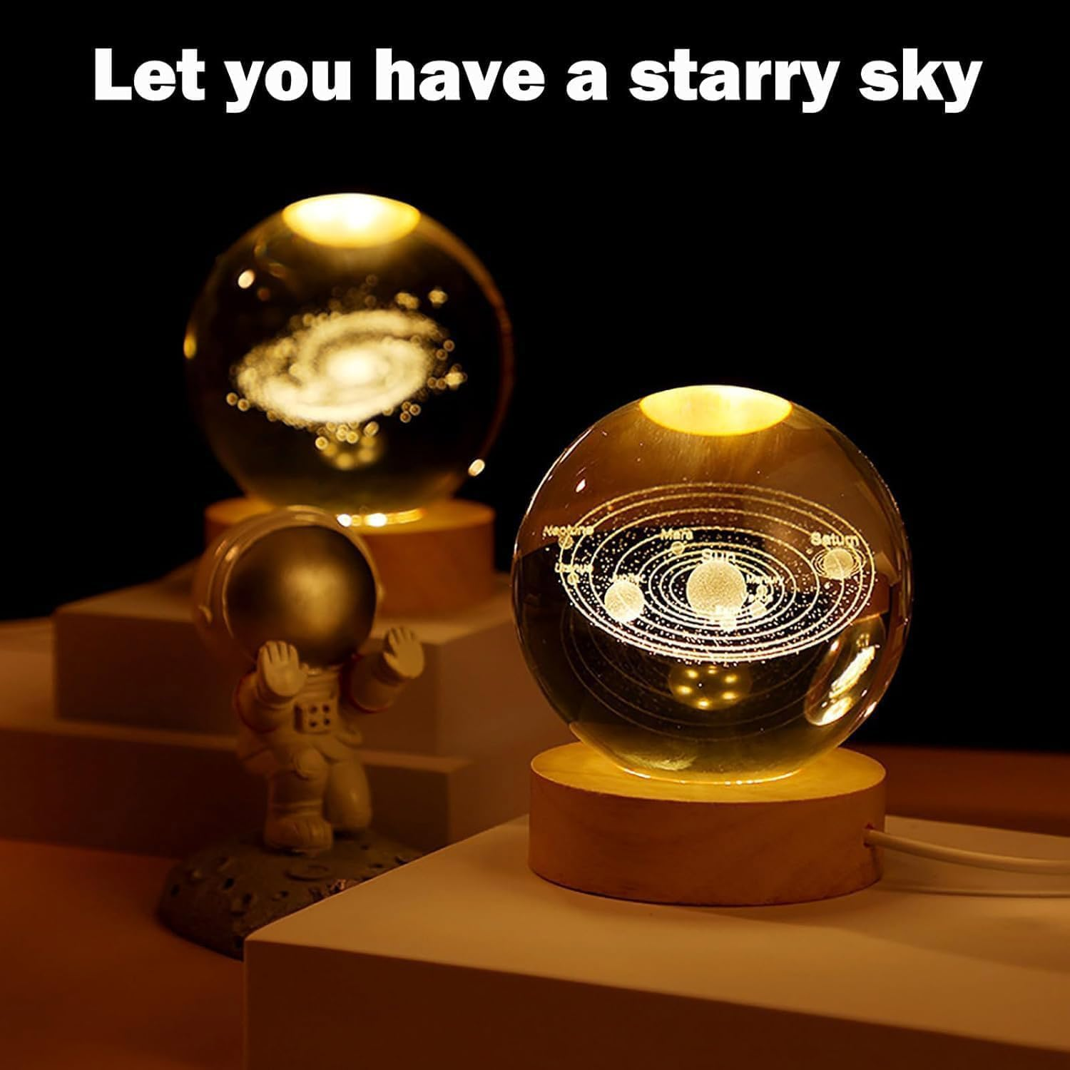 Ludosphere Lamp, 2024 New 3D Crystal Ball Night Light, Crystal Ball Night Light Glass Ball Night Lamp, Lights with Colorful Led Light Bas /132 image number 4