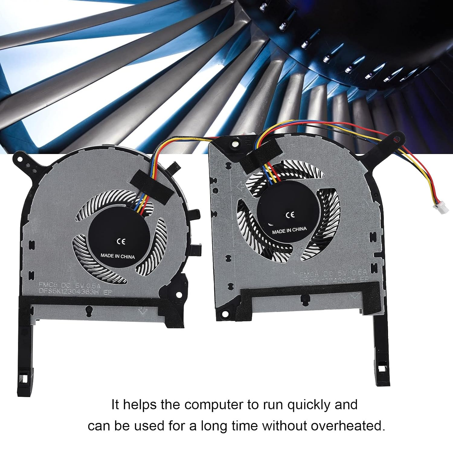 2Pcs Cooling Fans for TUF Fx505Ge Fx505Gm Fx505Dt FX705, Aluminum Alloy, Quick Cooling, Small and Light image number 6