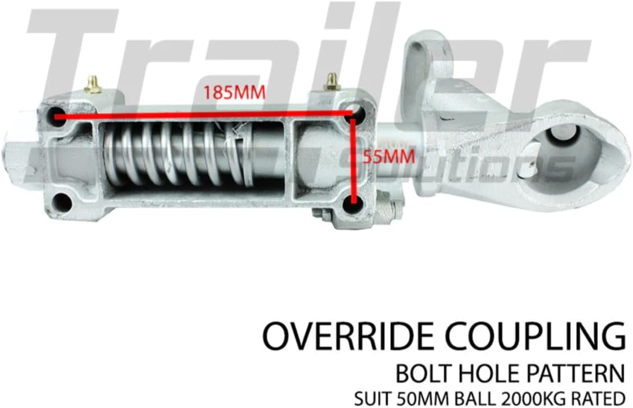 50Mm Ball Mechanical Override Brake Trailer Coupling Kit 2000Kg Caravan Boat image number 1