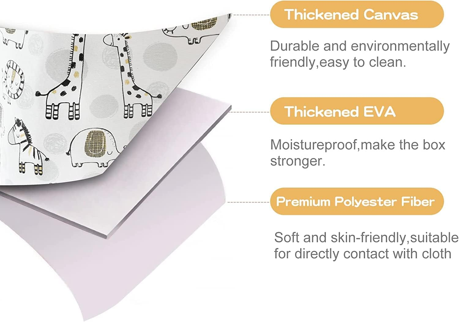 Inough Extra Large Baby Basket for Nursery, 58L Kids Laundry Basket Baby Room Decor, Waterproof Canvas Clothes Hamper Toy Box for Boys Laundry Hamper Foldable Toy Storage Baskets with Handles