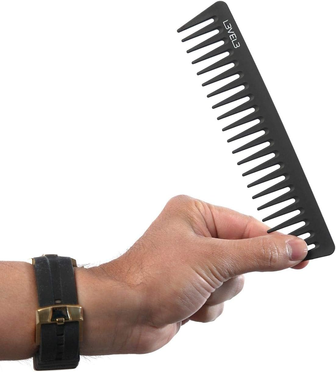 L3VEL3 Comb Set - Varies in Size and Tooth Width - Made with Durable Carbon - Helps Tame Frizz, Flyaways and Static - Heat and Chemical Resistant - Housed in a Handy, Protective Pouch - 9 Pc image number 4