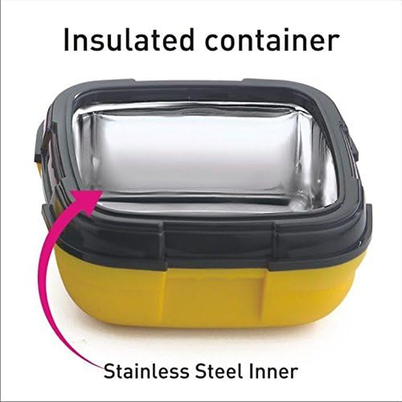 Lunch Box ~ Pinnacle Insulated Leak Proof Lunch Box for Adults and Kids - Thermal Lunch Container with New Heat Release Valve, 16 Oz - Yellow image number 2