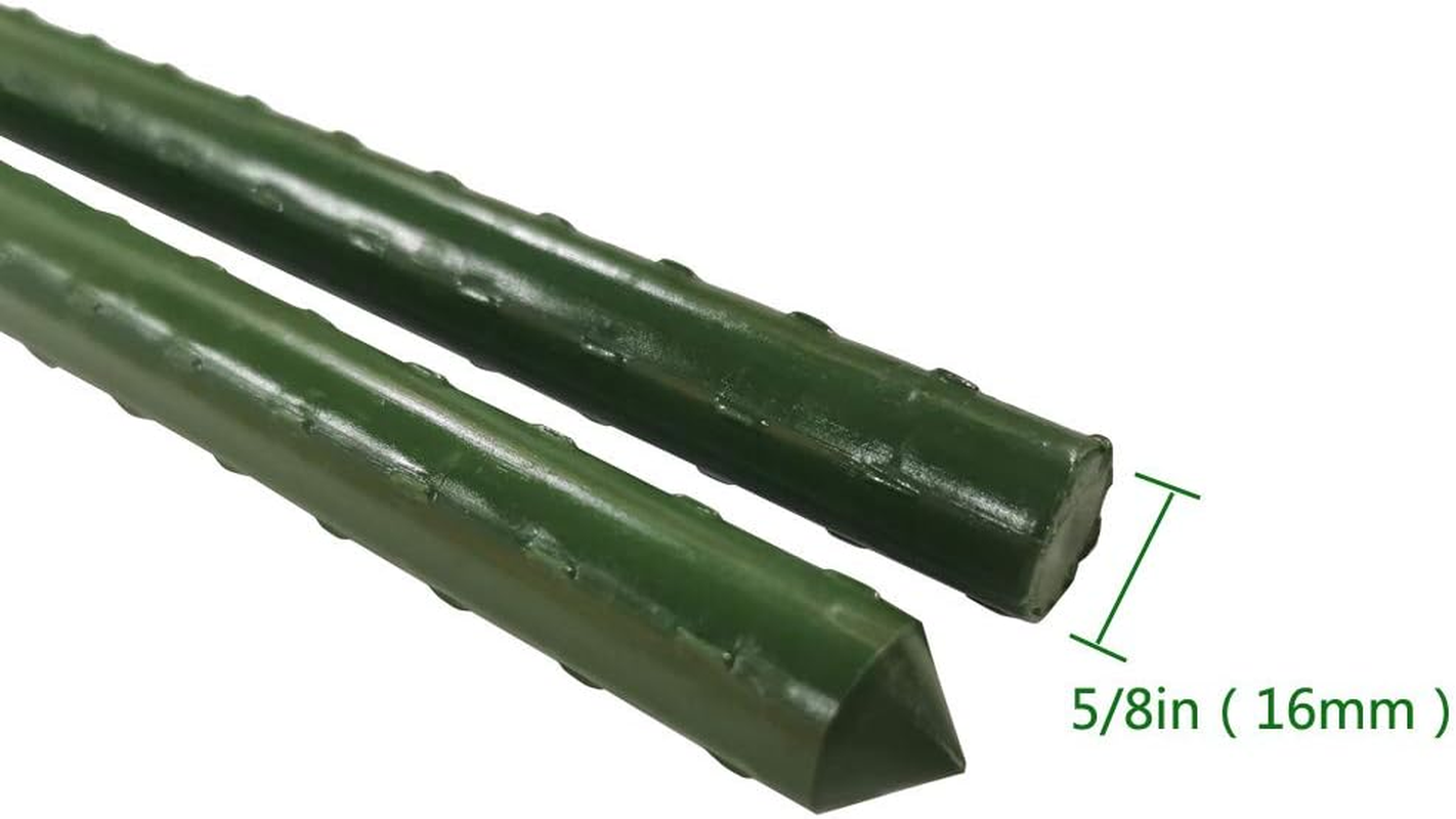 20PCS for 5/8In（16Mm） Diameter Plastic Coated Steel Garden Plant Stakes Sturdy Gardening Yard Stick Garden Stake Clips Connector 360 Degree Adjustment image number 6