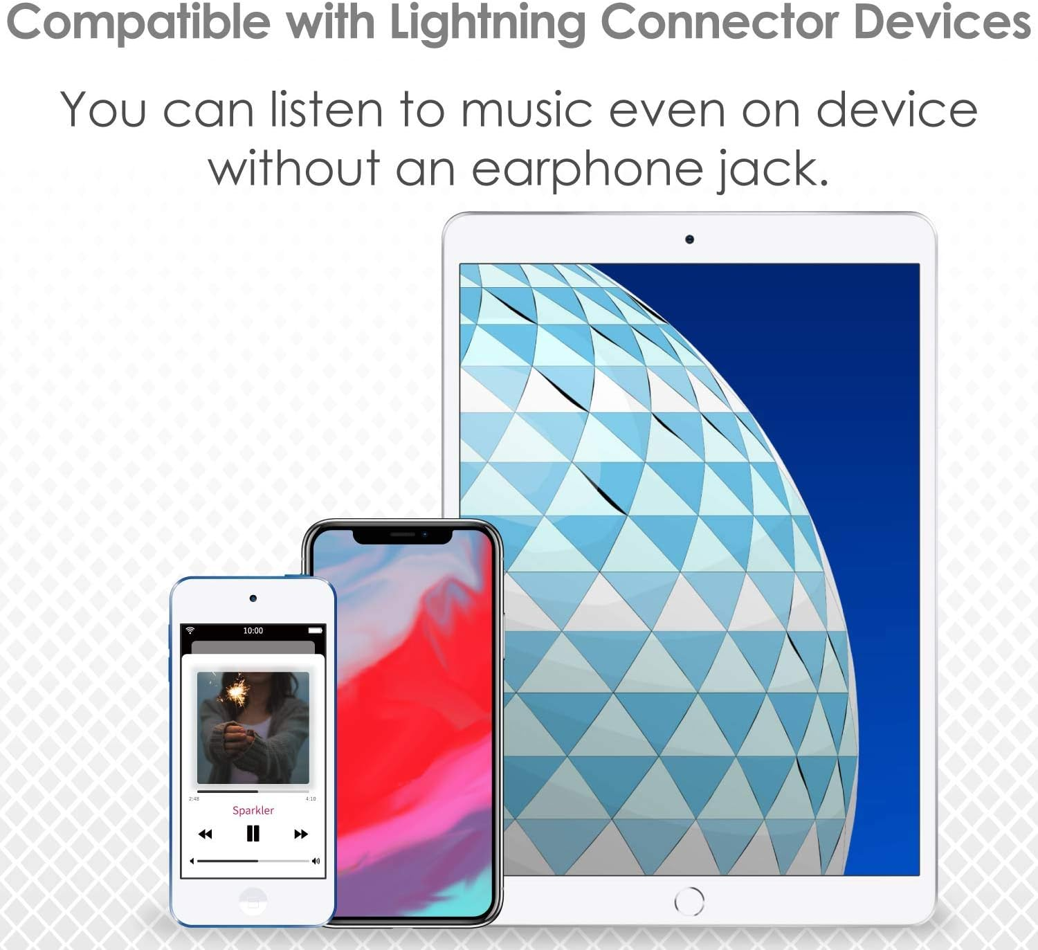 Elecom EHP-LF12CMXWH Lightning Earphones, Iphone 0.4 Inch (10 Mm) Driver, Fast Music, F12C Series, Microphone Included, White image number 4