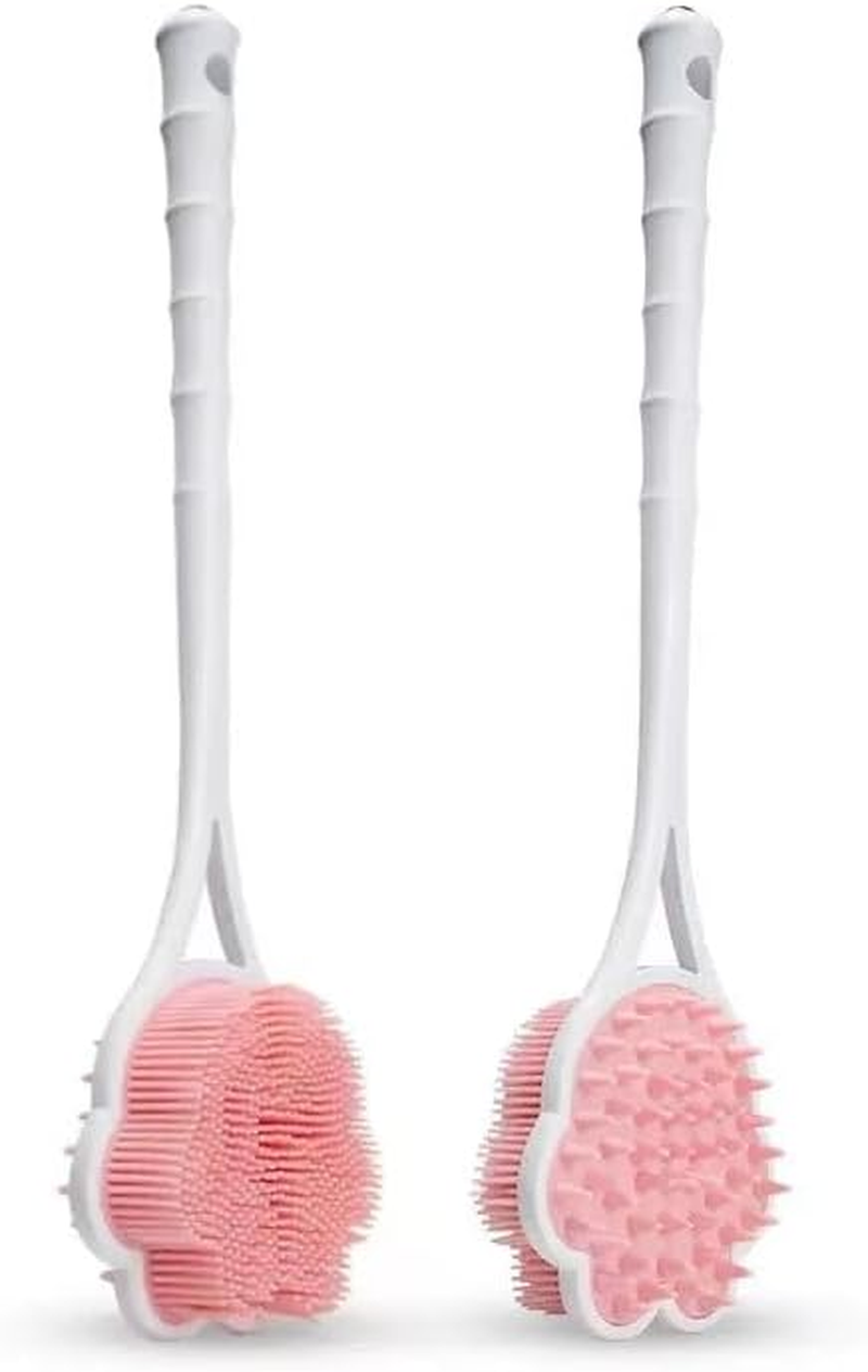 15.7 - Inch Long - Handle Silicone Back Brush, a Dual - Purpose Back Brush for Showering with Ultra - Soft Silicone Bristles, It'S a Bear - Shaped Body Shower Brush That Can Be Hung to Dry Ideal for Scrubbing the Back and Suitable for Sensitive Skin (Pink) image number 2