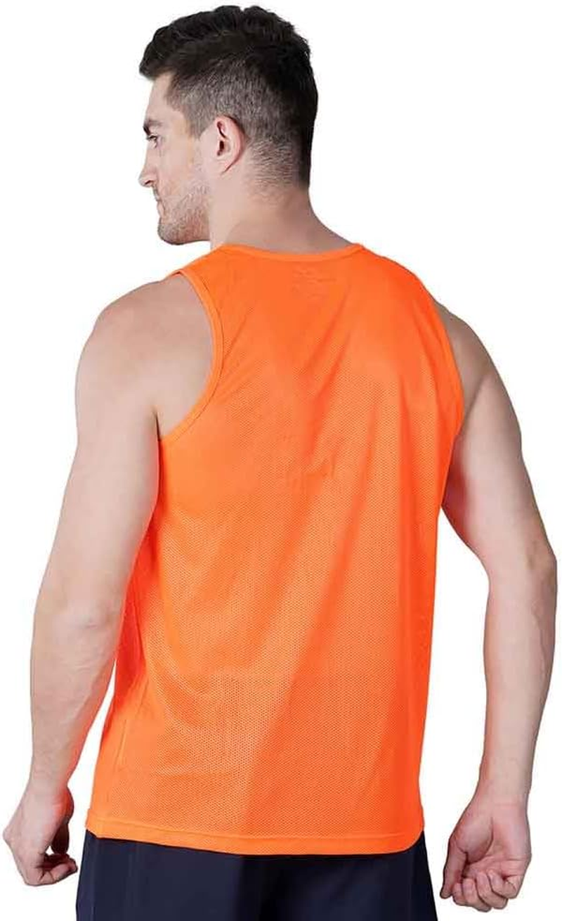 Nivia Micro Polyester Training Bibs (Floro Orange, XL) | Open Cut Design | Ideal for Training in Football, Soccer, and Rugby. image number 2