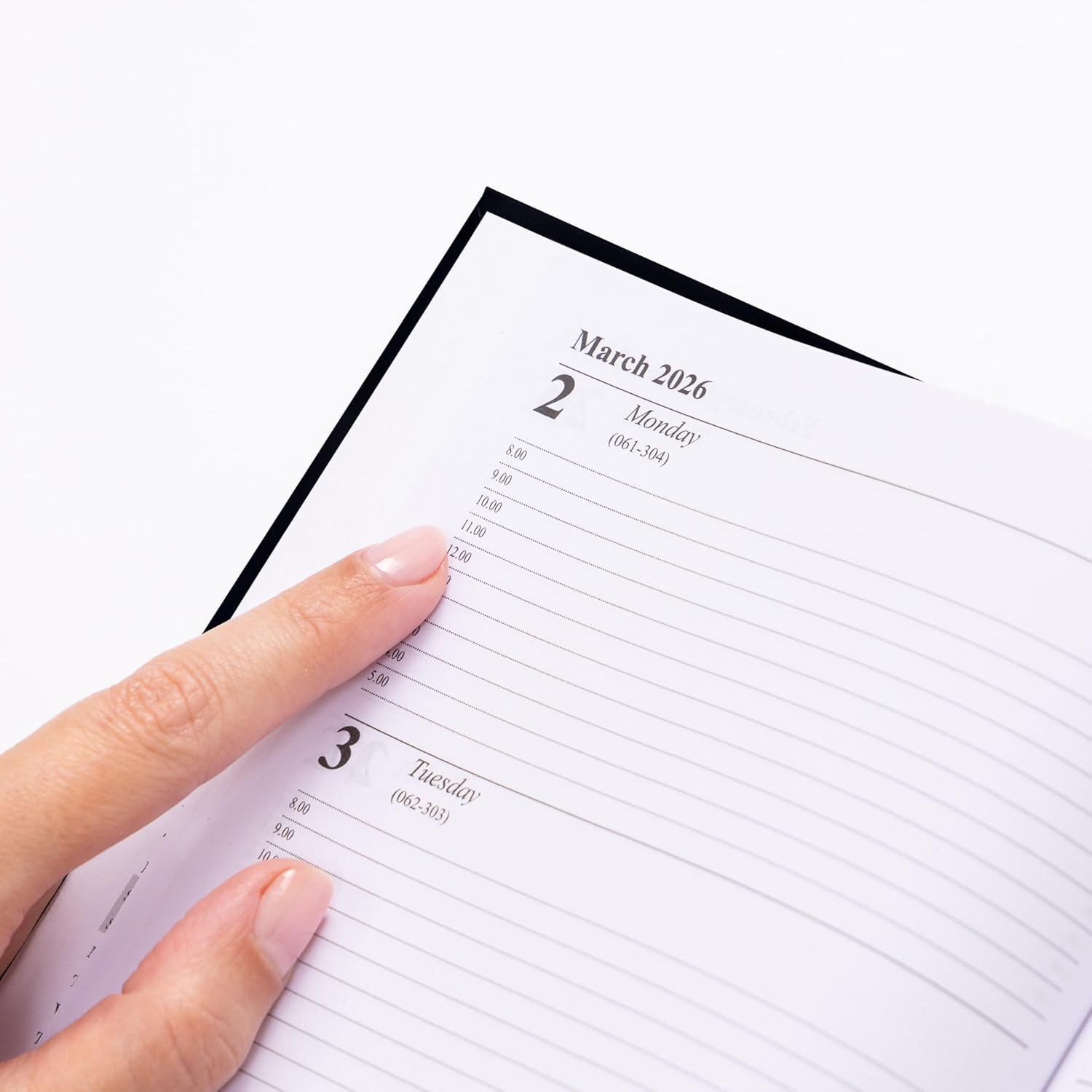 Evelay 2026 A5 Week to View Diary Full Year Planner Organiser Hardback Cover with Times (Black) - Grey image number 4