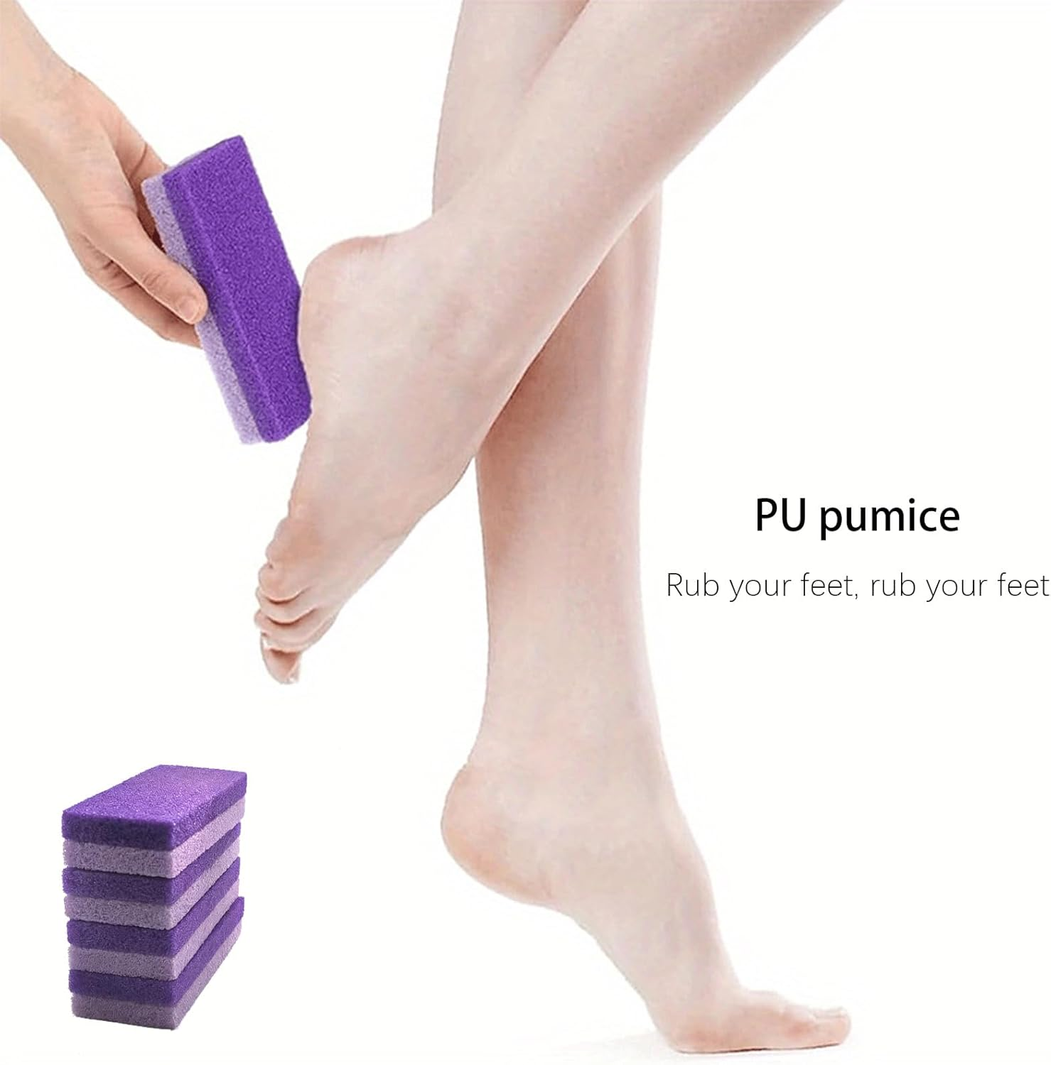 Xolixorium 4 Pcs Foot Exfoliator Purple Pedicure Tool for Callus Removal and Foot Scrubber Function Heel Scraper Design for Professional Home Pedicure Care image number 3