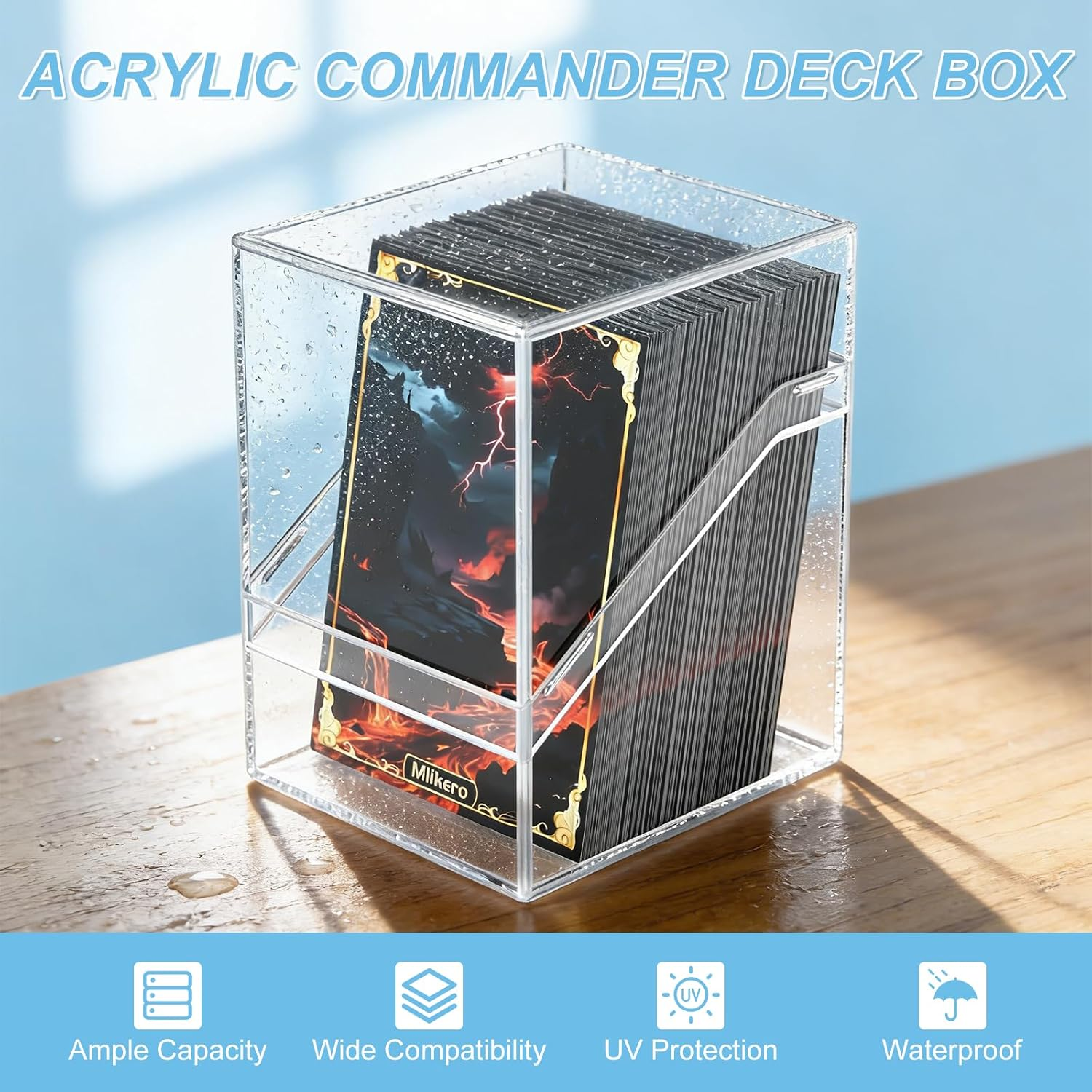 Mlikero 6 Pack Card Deck Cases,Acrylic Box for Trading Cards,Sturdy Storage Boxes Holding 100+ Sleeved Cards with Dividers,Clear and Black Fit MTG , Baseball Cards, Sport 3 Black+3 White ,0803 image number 6