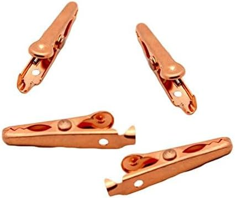 Solid Copper Alligator Clips (4 Pack) Crocodile Jaw Soldering Heat Sink & DIY Test Clip Wire Connector Rated for 5 Amps (5A) & up to 12 Ga (12Awg) Wire image number 4