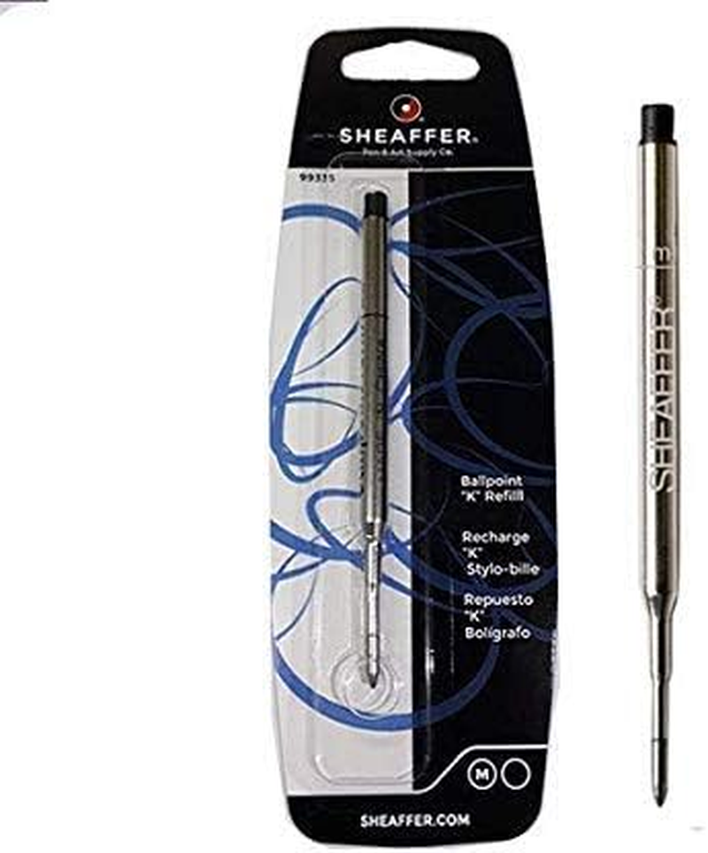 Sheaffer 3 PACK - K Ballpoint Pen Refill, Medium Point, Black Ink (SHF99335) By