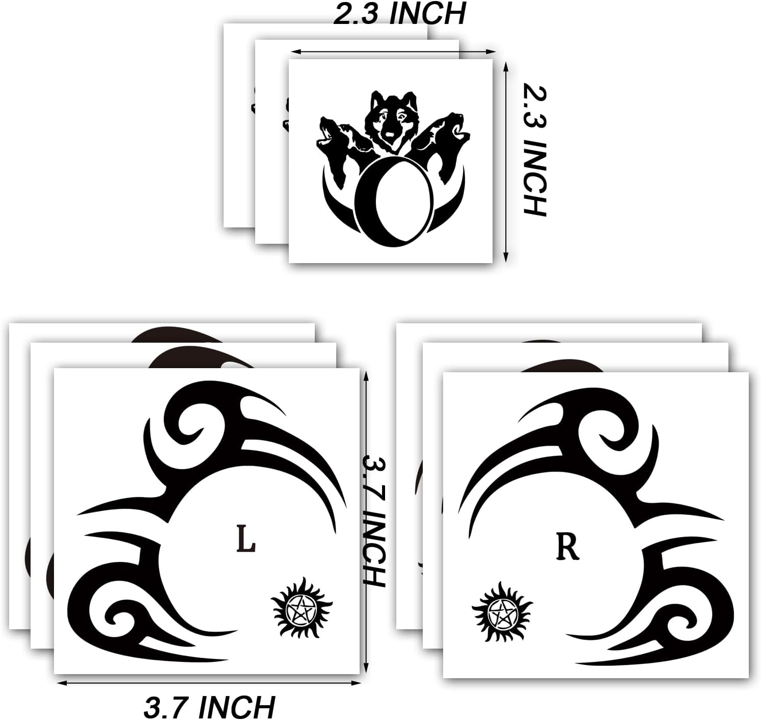 6 Sheets Temporary Tribal Face Tattoo, Waterproof Temporary Tattoos Halloween Tattoo Sticker for Men Women Tattoos - Red image number 5