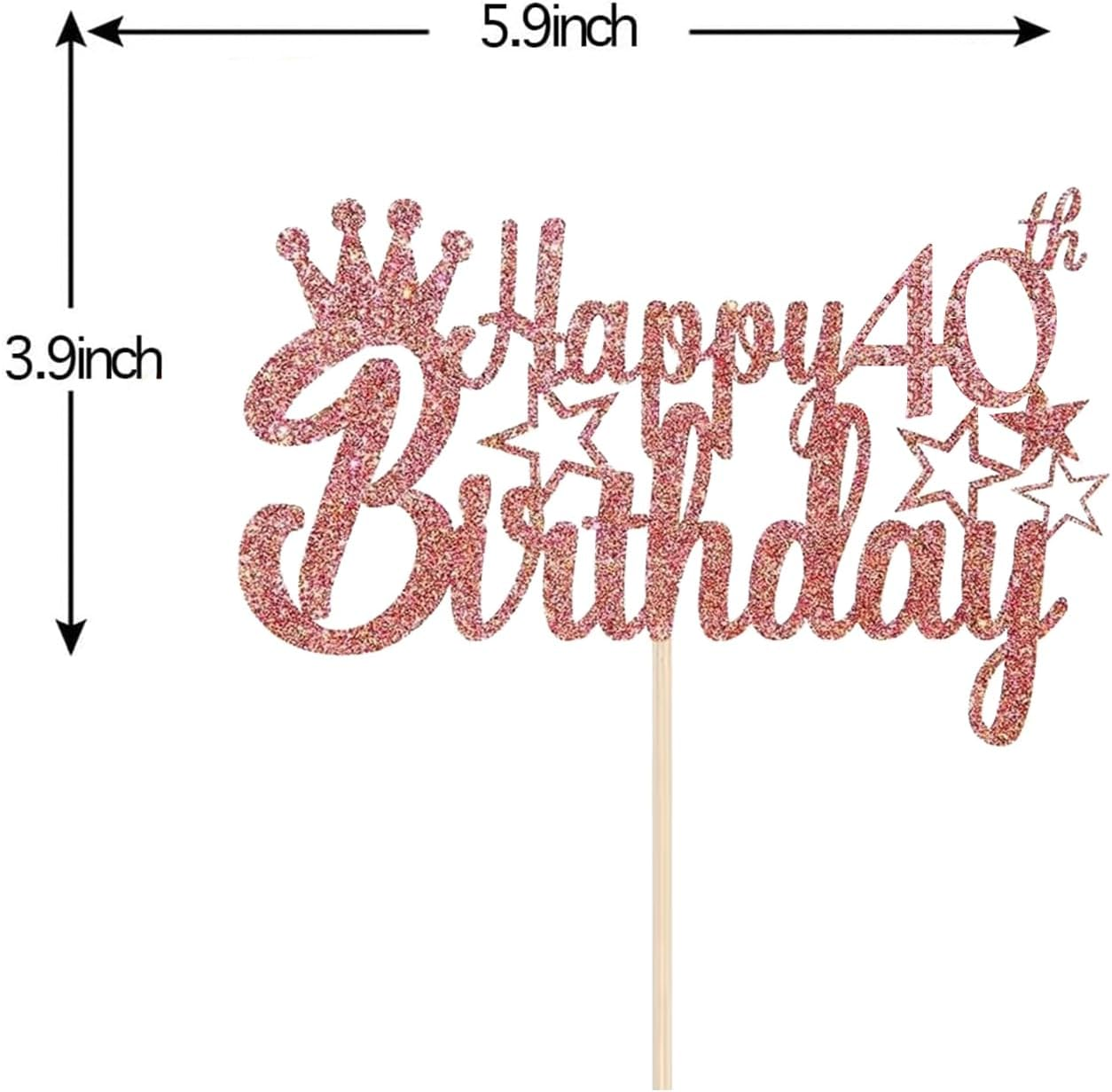 1 PCS Happy Birthday Cake Topper Glitter Cake Pick for Celebrating Happy Birthday Anniversary Theme Party Cake Decorations Supplies(Female) (40) image number 4
