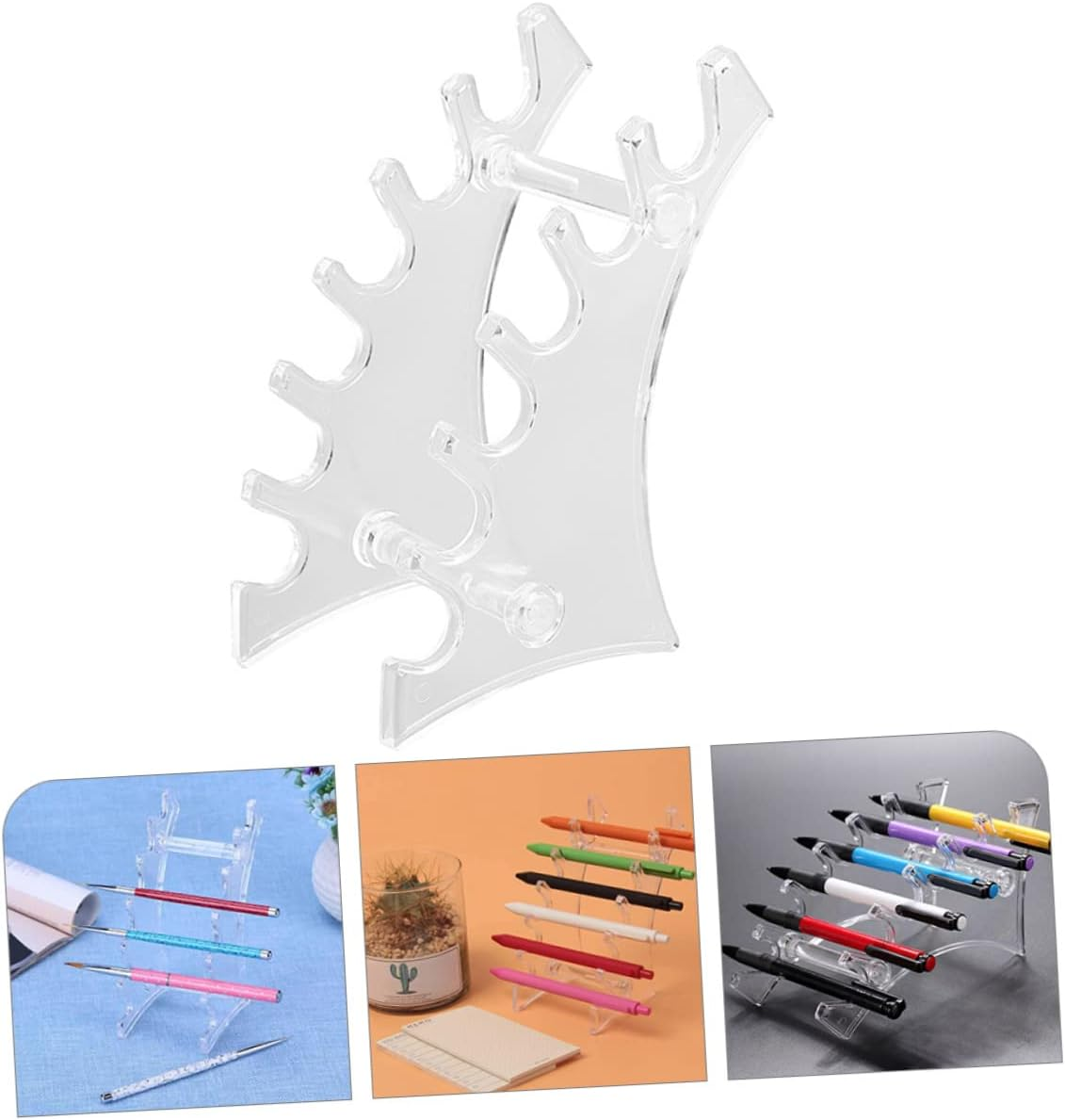 PLAFOPE 2Pcs Plastic Eyebrow Pen Stand Nail Art Pen Display Rack Pen Storage Holder Office Accessories Space-Saving Design