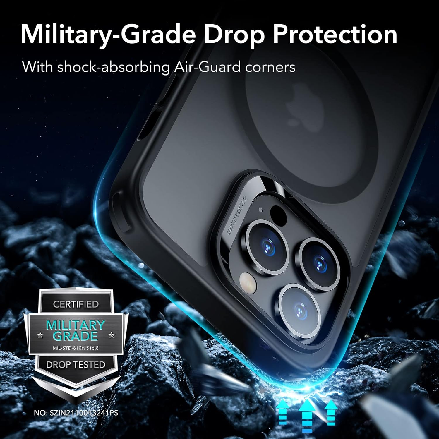 ESR for Iphone 13 Pro Max Case Magsafe, Magnetic Wireless Charging, Military-Grade Protection, Scratch-Resistant Back, Classic Series for Iphone 13 Pro Max Phone Case, Frosted Black image number 3