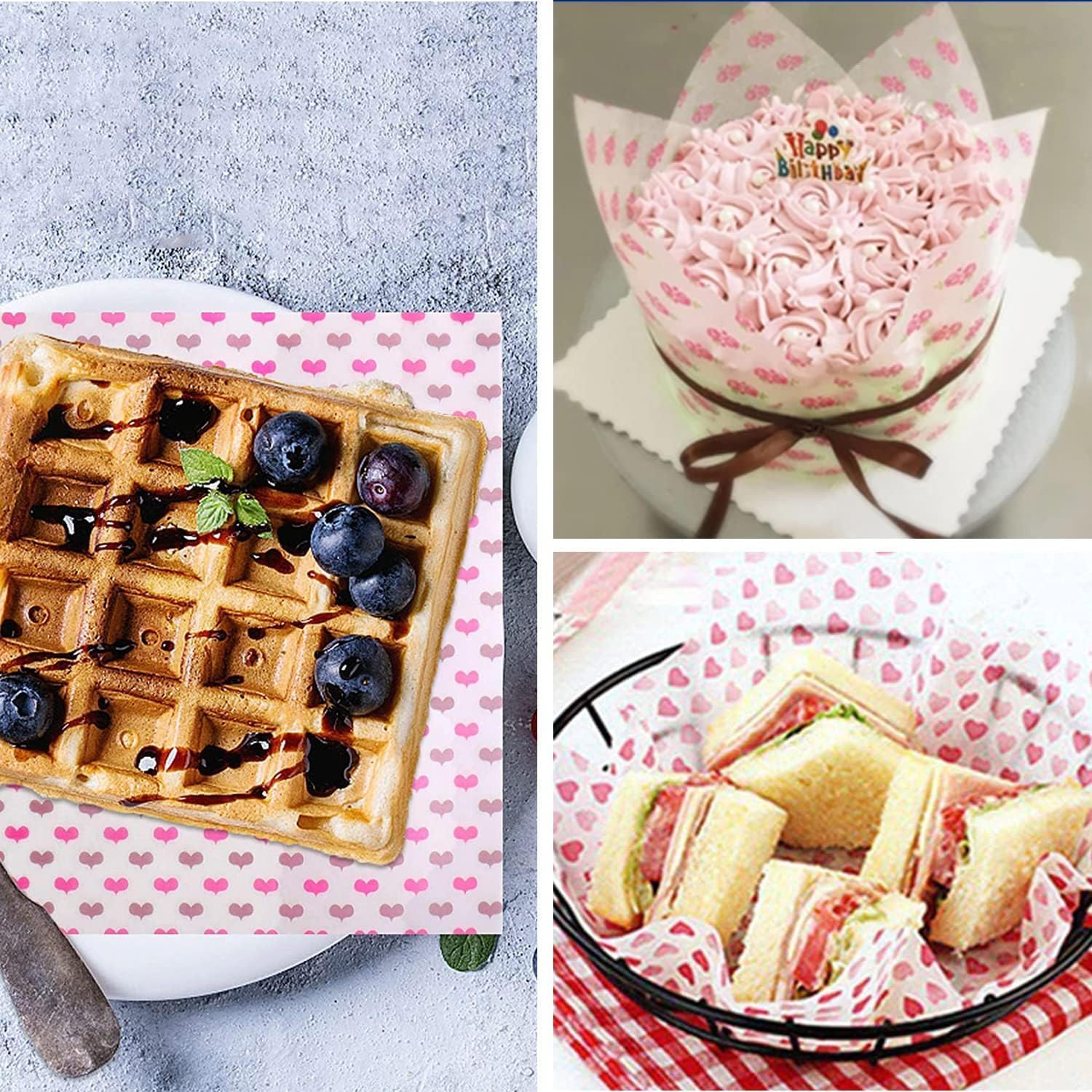 100 Sheets Food Grade Wrap Paper, Mixing Colors, Coated Paper, FOOD_WRAP, Food Wrapping, Pad Bottom of Baskets/Plates, Greaseproof image number 6