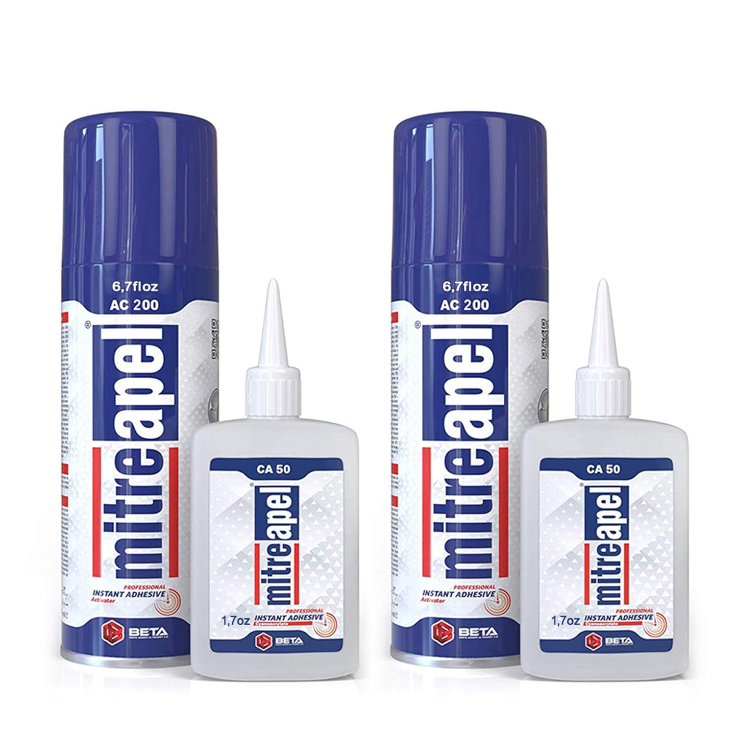 Mitreapel Super Ca Glue (1.75 Oz.) with Spray Adhesive Activator (6.75 Fl Oz.) - Cyanoacrylate Glue for Crafting and Building|2 Pack image number 3