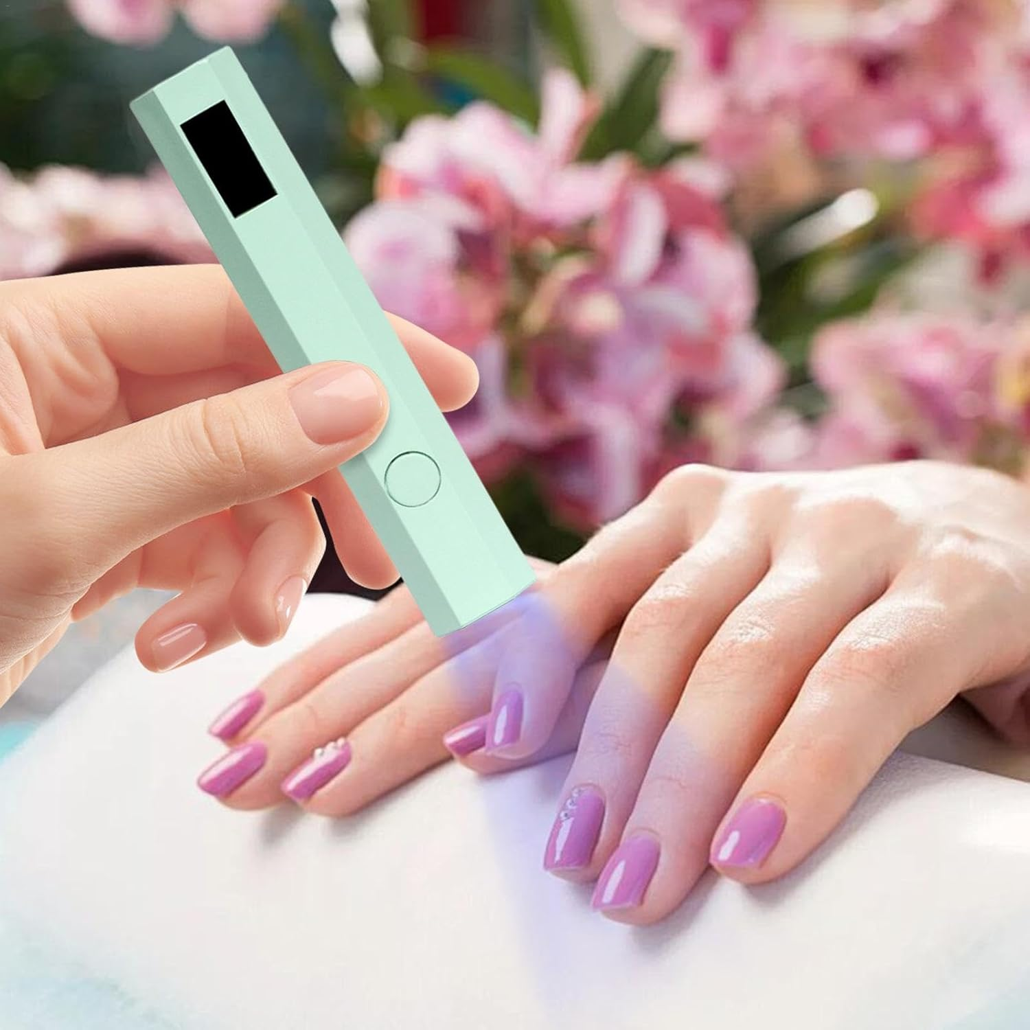 Tuxuseo Handheld UV Light for Gel Nails, UV Nail Lamp, Small Handheld Gel Polish UV Light, Portable Nail Dryer with 2 Timers, LED image number 3