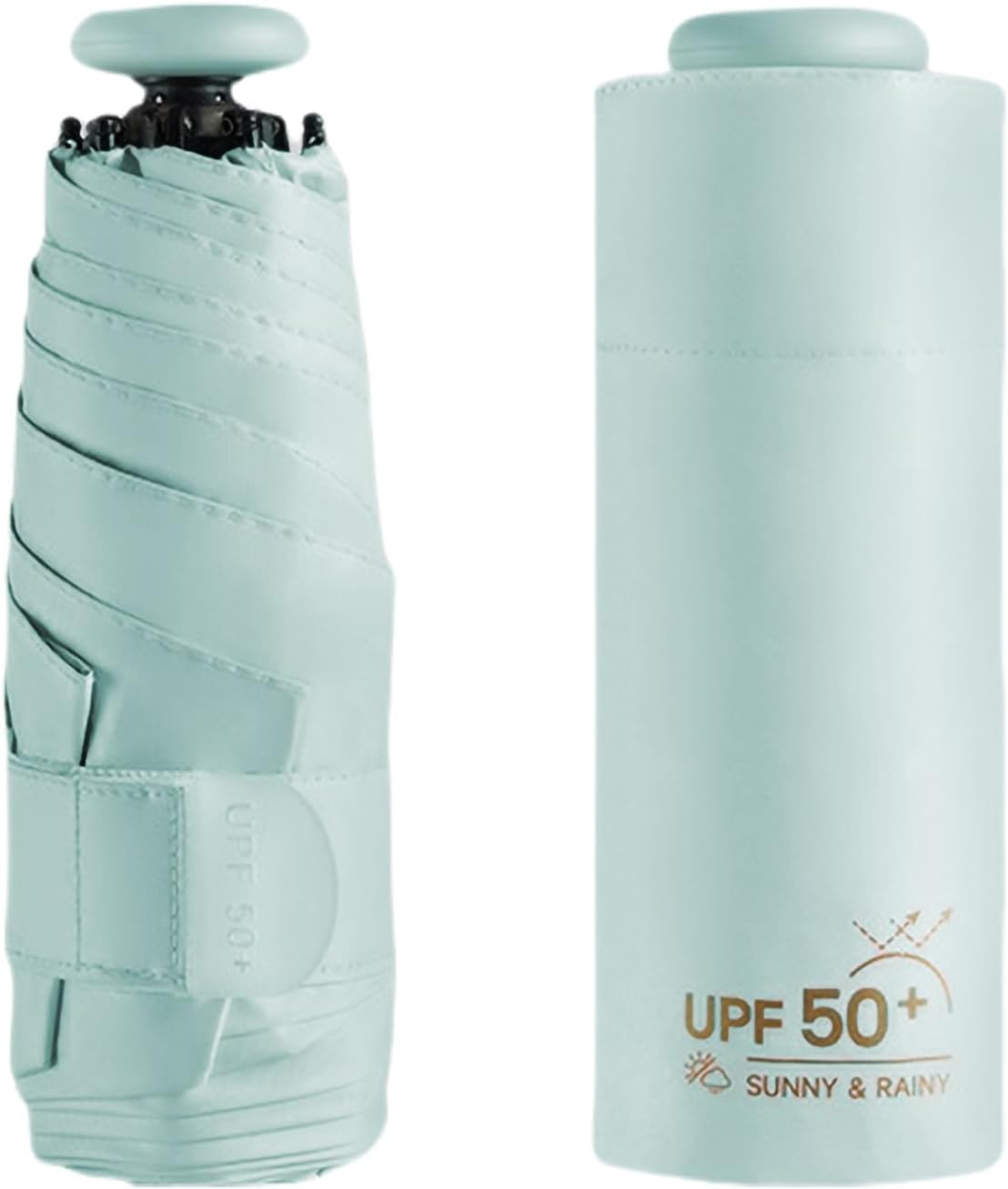 Mini Sun Travel UV Umbrella anti UPF 50 Protection 99.9% Micro Handle Coating Layer Fabric Compact/Lightweight Small Portable Backpack/Folding Purse Pocket Umbrella Rain/Blocking/Men Women Kids