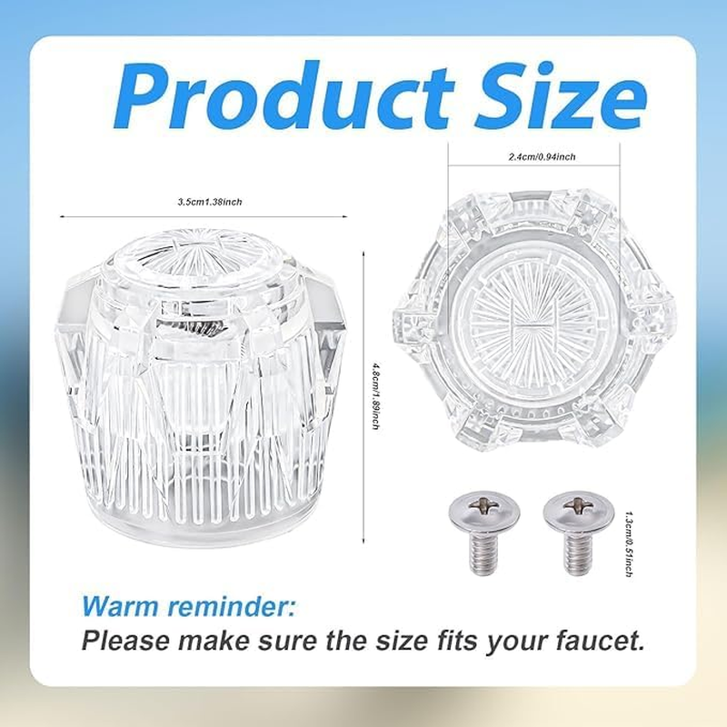 Clear Acrylic Shower Handles, 2Pcs Hot and Cold Bathtub Knobs Shower Faucet Handle,Clear Acrylic Bathtub Faucet Knobs,Acrylic Bath Tub Knob Faucet Handles for Shower and Tub image number 2