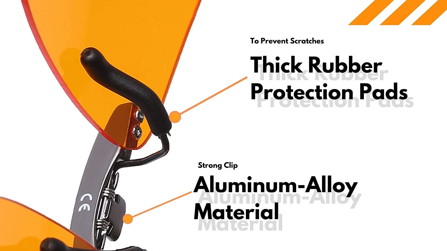 Clip on Blue Light Blocking Glasses for Sleep | Fits over  Glasses, Orange Lenses Help Reduce Computer Eye Strain and Induce Sleep image number 5