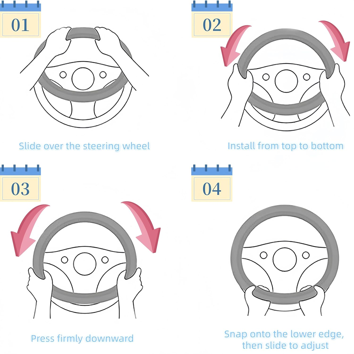 General Duty Car Steering Wheel Cover for Women Man, Anti-Slip Microfiber Leather, Breathable Soft Full Surround Protection,(Black) image number 1