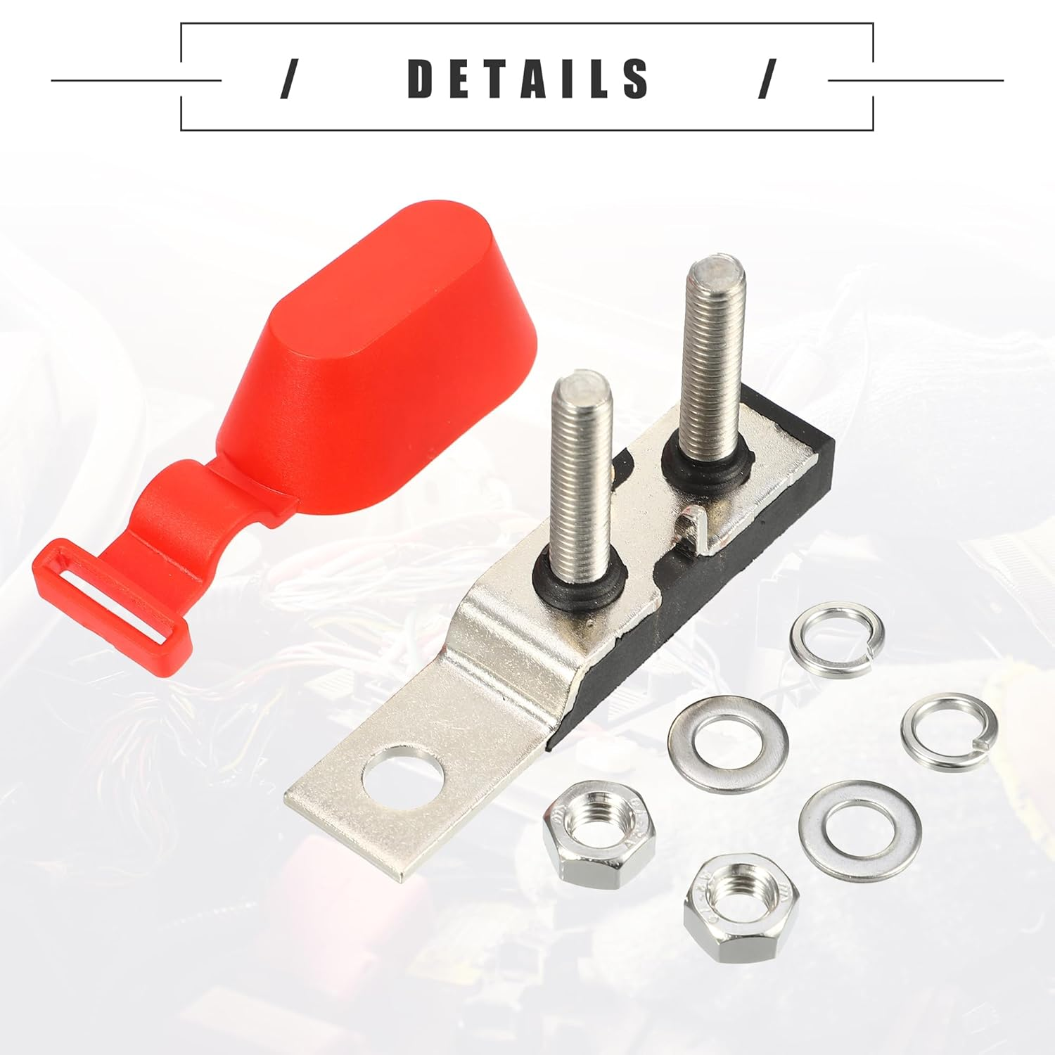 X AUTOHAUX 400A MRBF Terminal Fuse Block Kit, Double Studs Max Voltage 58V for Car Marine Boat RV, Plastic, Black, 1 Set image number 5