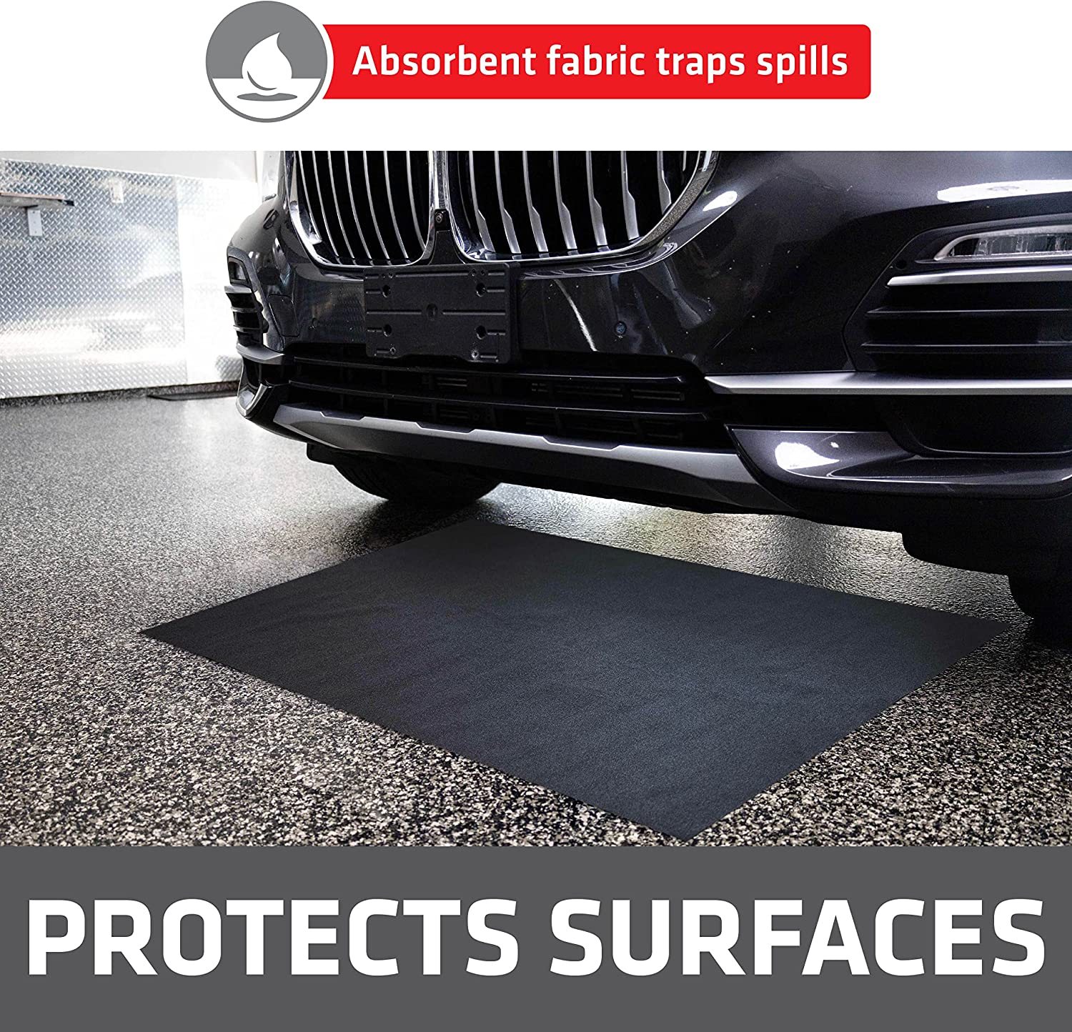Drymate XL Oil Spill Mat (36 Inches X 60 Inches), Premium Absorbent Oil Mat - Reusable/Durable/Waterproof - Oil Pad Contains Liquids, Protects Garage Floor Surface (Made in the USA) image number 1