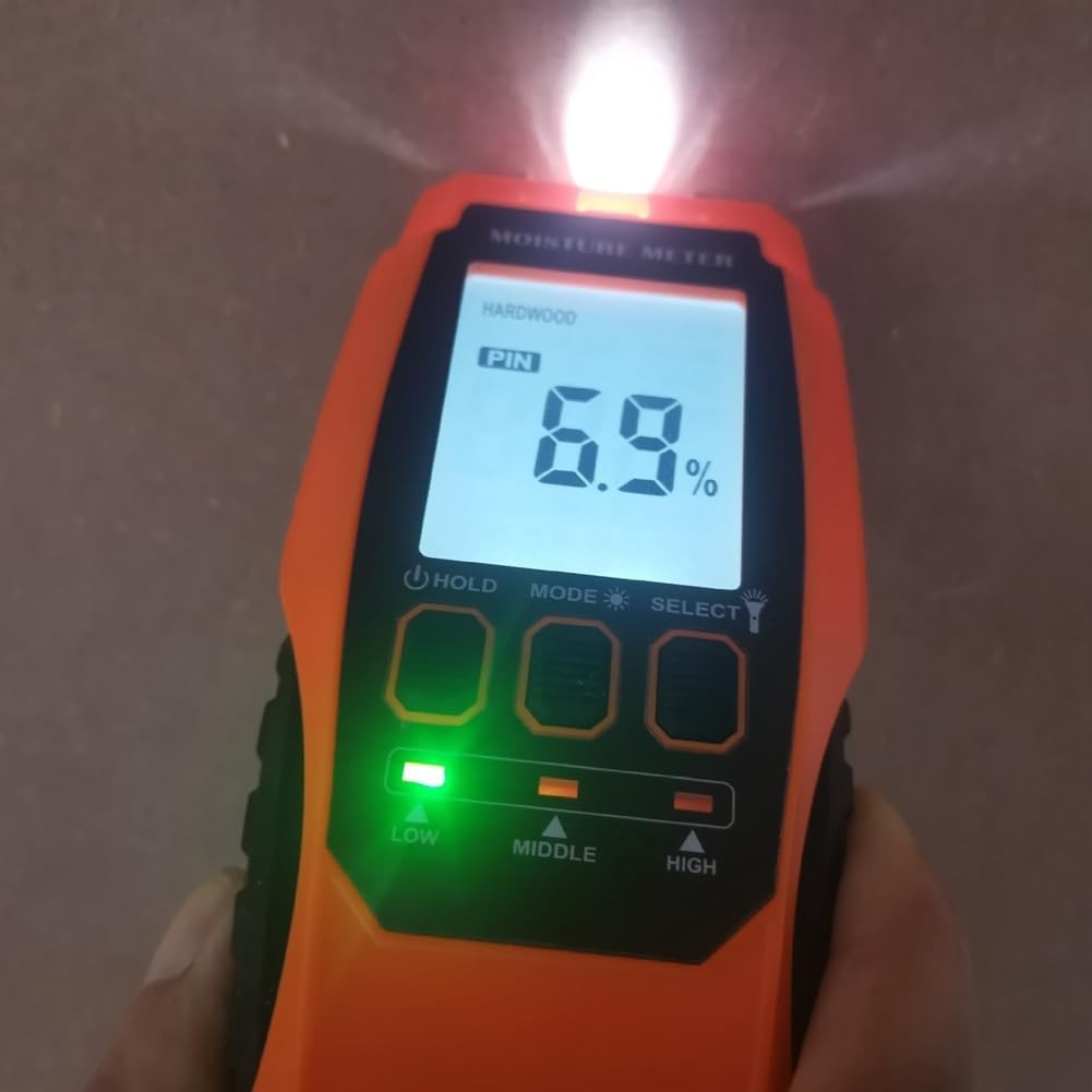 Gyorwst 2 in 1 Moisture Meter, Drywall Mold Detector for Mold Self-Testing Moisture Sensor for Firewood