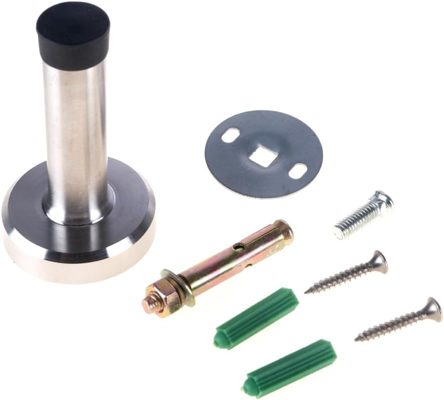 Leona Co Door Stop, 100Mm X 52Mmheavy Duty Stainless Steel Door Stopper with Rubber Tips Bumper, Wall Mounted Door Holder Protection Sound Dampening image number 5