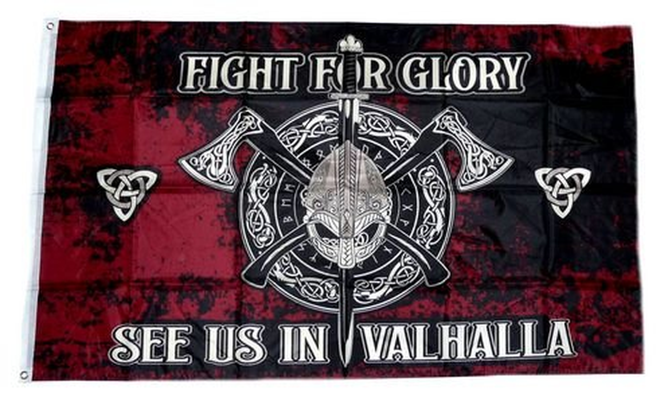Fahnenmax Fight for Glory Valhalla Viking Flag 90 X 150 Cm