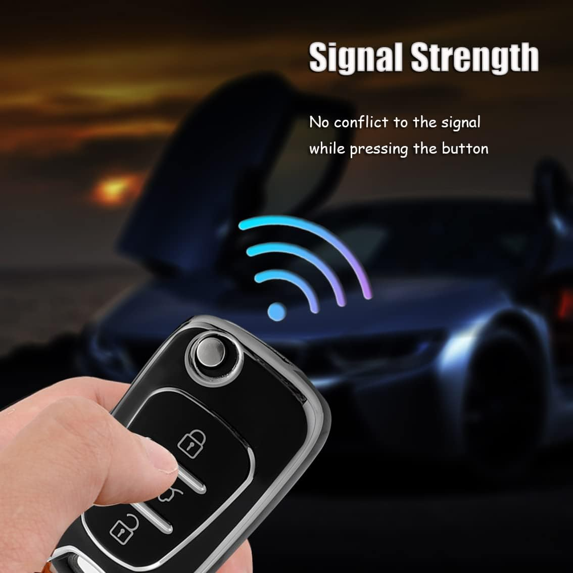 HIBEYO Key Fob Cover Compatible with Hyundai Verna Elantra Sportage Carens Forte Avante K2 K5 SONATA8 Ix35 I30 Accessories image number 1