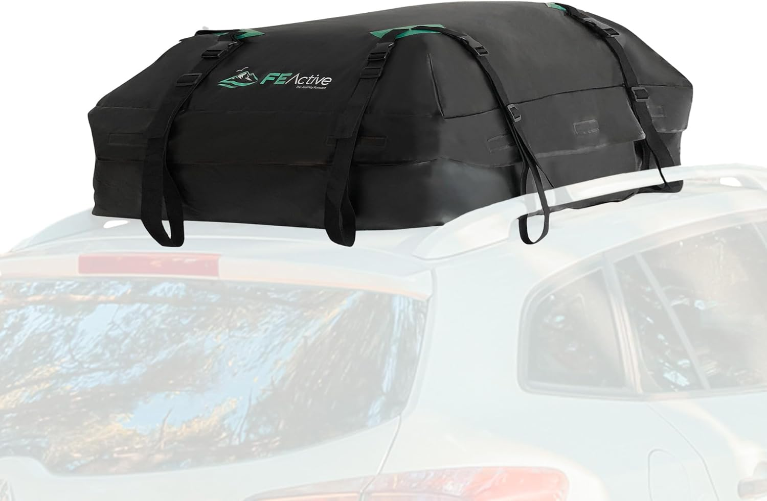 FE Active Cargo Rooftop Carrier - 100% Waterproof 15 Cubic Ft. Roof Dry Bag Heavy Duty Car & SUV Roof Top Luggage Storage Cargo Carrier W Straps, Road Trips, Camping, Travel | Designed in California image number 5