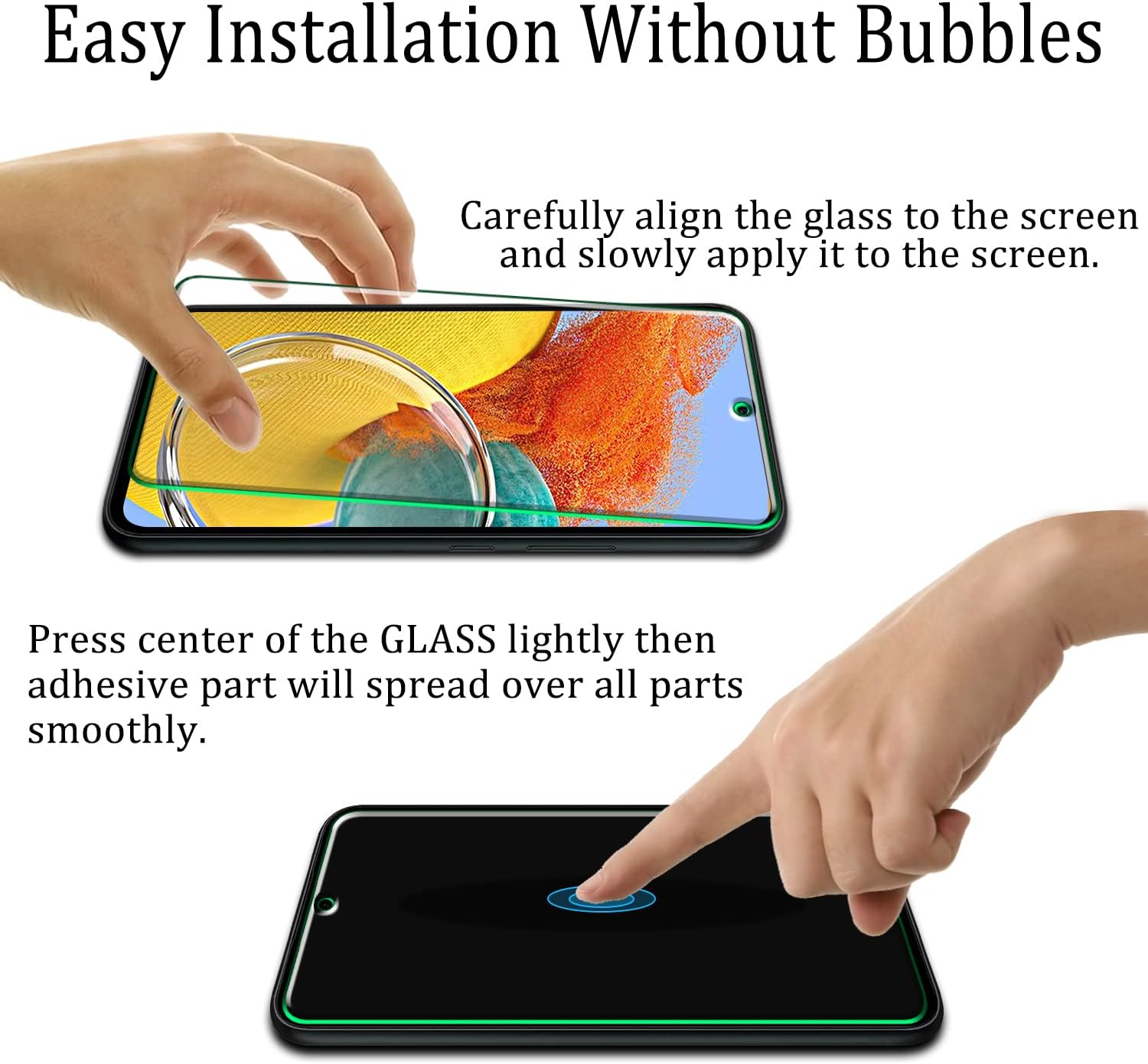 KATIN [2-Pack] Tempered Glass Designed for Samsung Galaxy A54 5G Screen Protector, anti Scratch, Bubble Free, Case Friendly image number 4