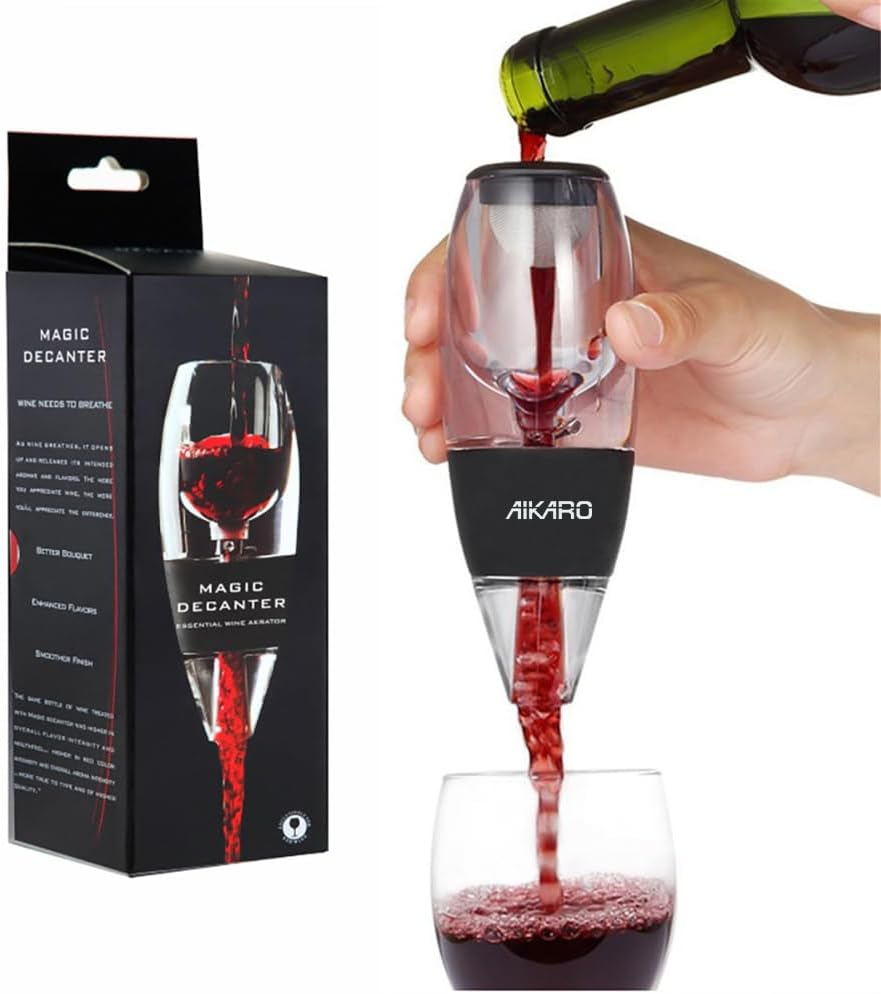 AIKARO Wine Aerator, Red Wine Decanter with Wine Filter and Base image number 3