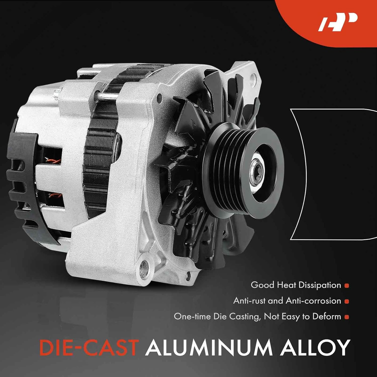 A-Premium Alternator Compatible with Chevrolet Corvette 1986 V8 5.7L 105A 12V CW 6-Groove Pulley