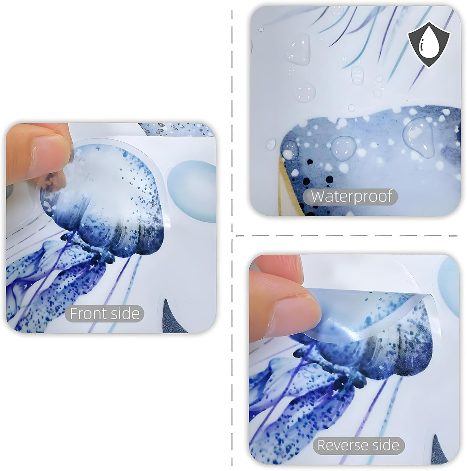 Ocean Wall Stickers - Removable, Peel and Stick, Wall Decor for Boys and Girls Bedroom, Living Room, Bathroom, Nursery, Playroom, Underwater Ocean Decor image number 5