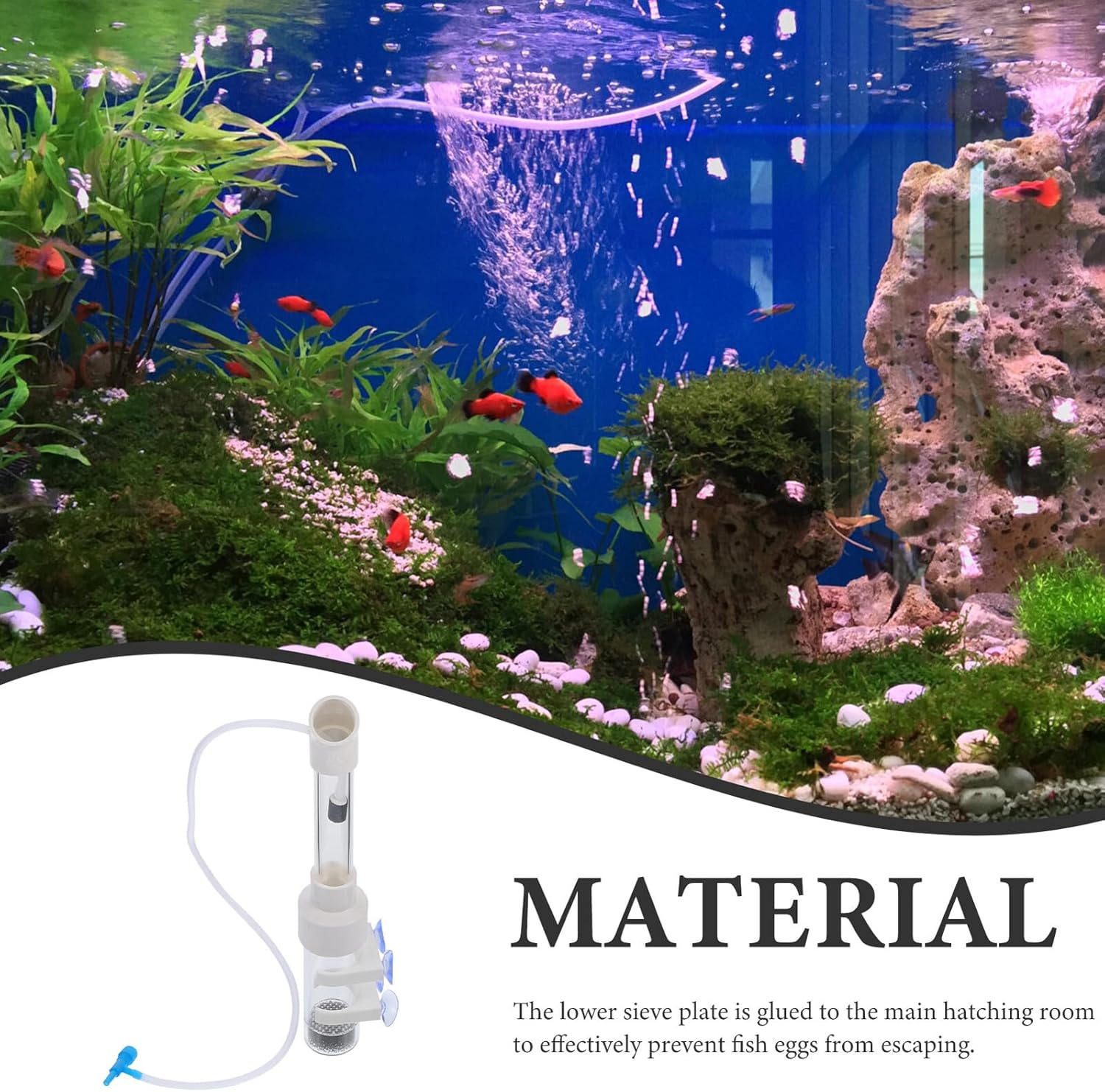 MINAOLULUS Mouth-Brooding Cichlid Fish Breeding Incubator Tube Acrylic Aquarium Hatchery with Suction Cups for Tropical Aquatic Pets