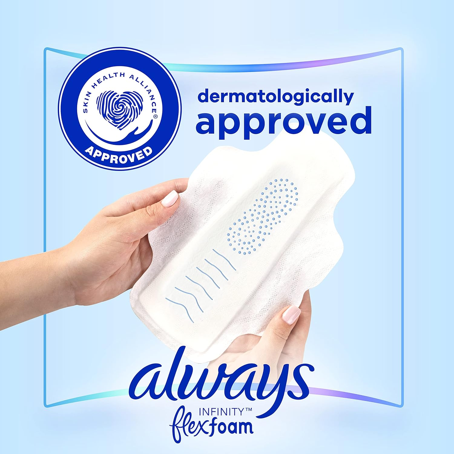 Always Infinity Size 1 Pads with Wings, Regular Absorbency, Unscented, 36 Ct, Packaging May Vary image number 6