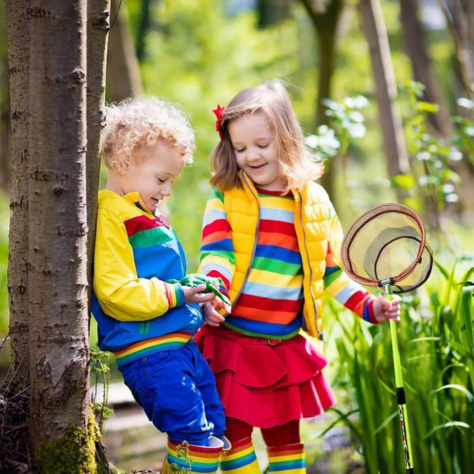 Fishing Net Fish Landing Net Collapsible Fish Net Butterfly Net with Anti-Slip Telescoping Rubber Pole Handle for Kids Adults Great Outdoor Tools for Exploration Fun and Games Extendable 43In image number 6