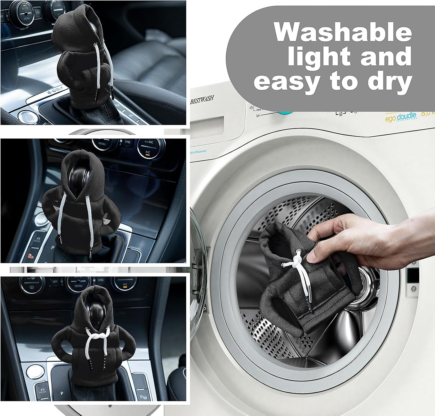 Gear Shift Hoodie, Universal Car Shift Knob Cover, Mini Hoodie for Cute Automotive Interior Gadget, Halloween Car Accessory Decoration image number 6