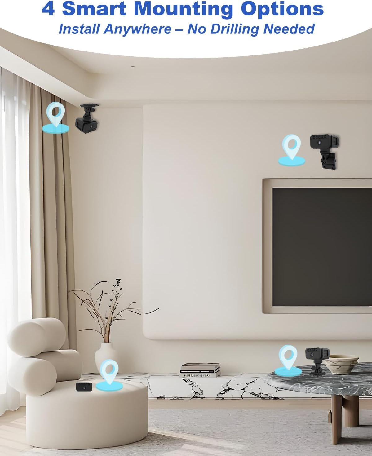 No Wifi Security Camera, Veralyxa 4K Spy Camera, Wifi/Hotspot/No Wifi Available, Built-In 64GB TF Card, Night Vision, Motion Detection, Mini Wireless Cameras for Home Indoor Outdoor Security(Black) image number 6