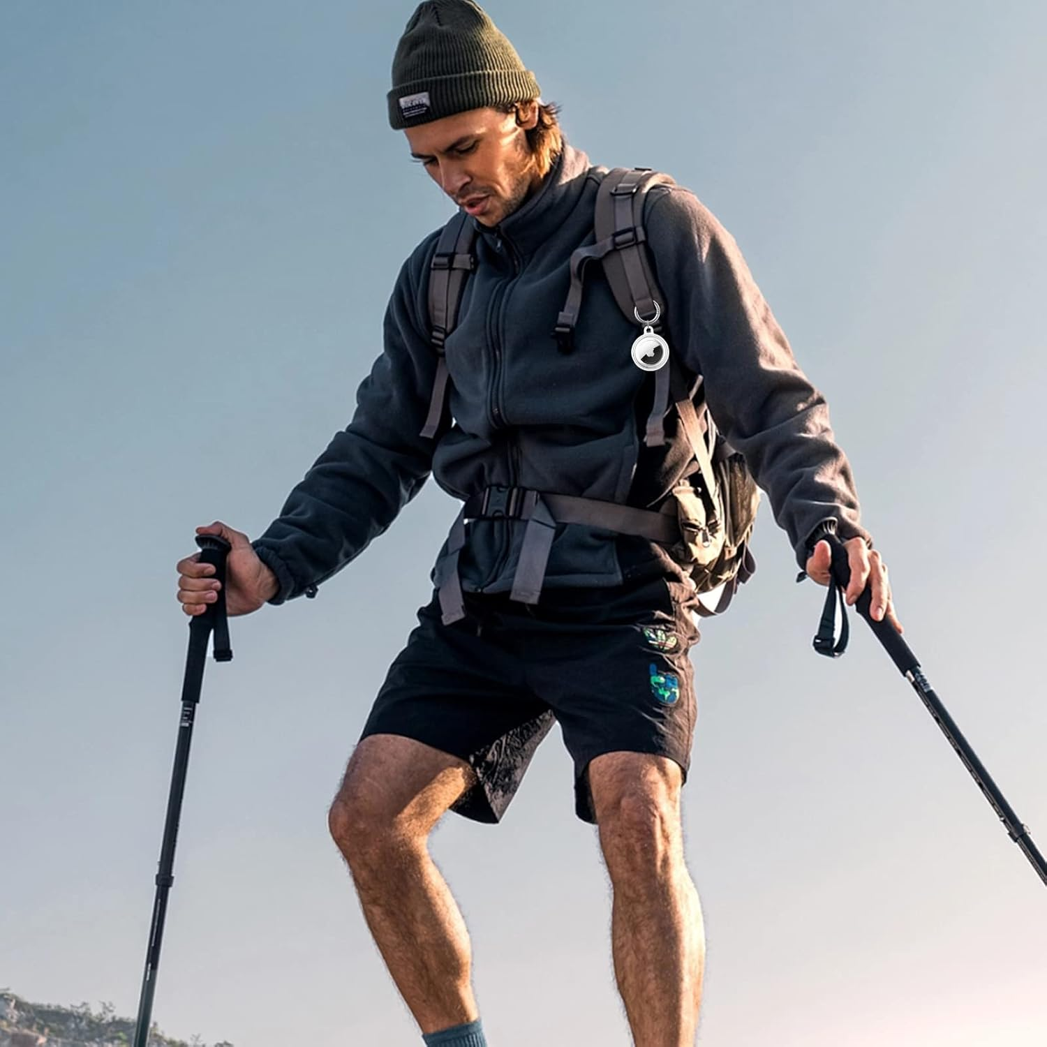 Airtag Keychain Holder (4 Pack) for Apple Airtags Anti-Lost Air Tag Holder Case Compatible with Car Keys Luggage Dog Collar - 4*Black image number 3