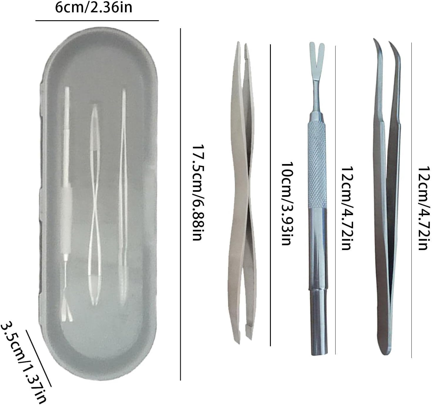 Tick Remover Kit, Pet Tick Tongs,Quick Safe Cat Dog Stick Tweezers Stainless Steel Tick off Tool For, Cat, Human with Storage Box(Pack of 3)